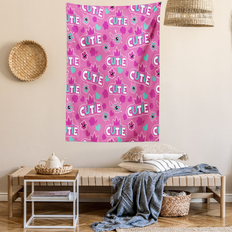 Crown Pattern Flower Tapestry