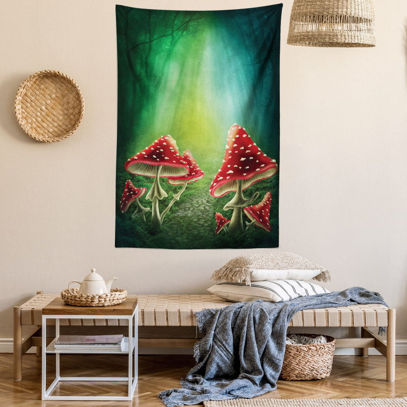 Mysterious Mushrooms Tapestry