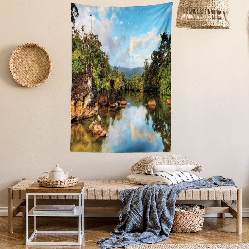 View of Jungle River Tapestry