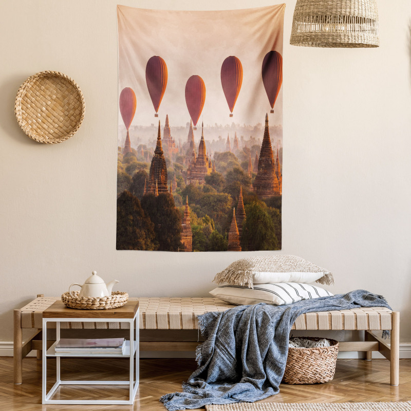 Hot Air Balloon Myanmar Tapestry