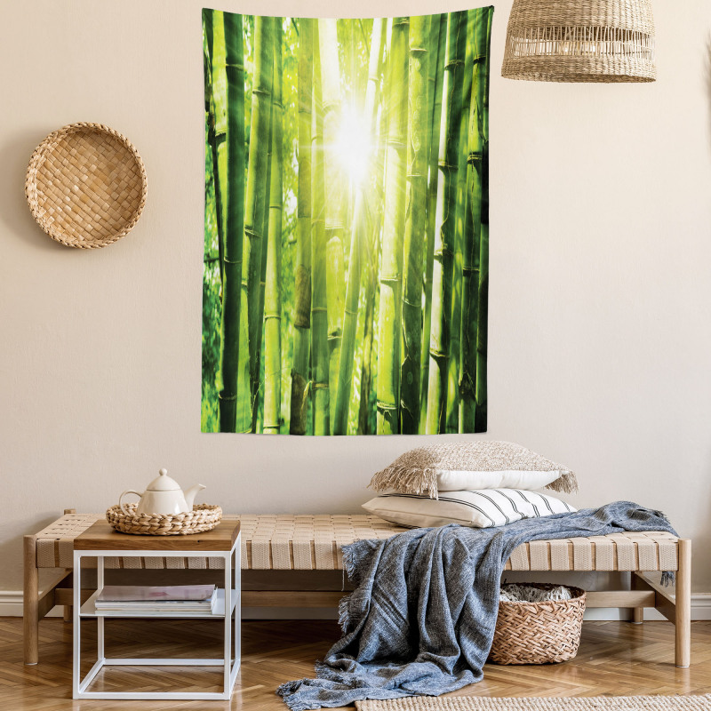 Sun Beams in Wild Jungle Tapestry