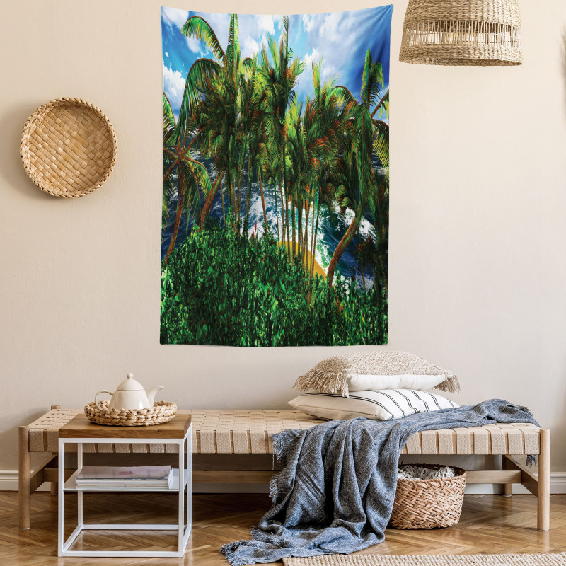 Hawaii Island Palm Tree Tapestry