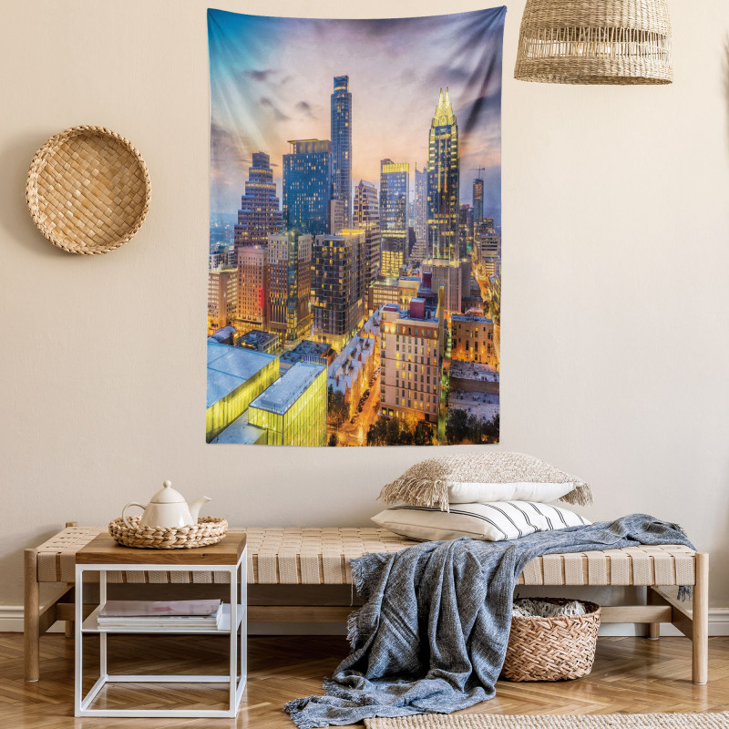 Urban Outdoor Scene at Dusk Tapestry