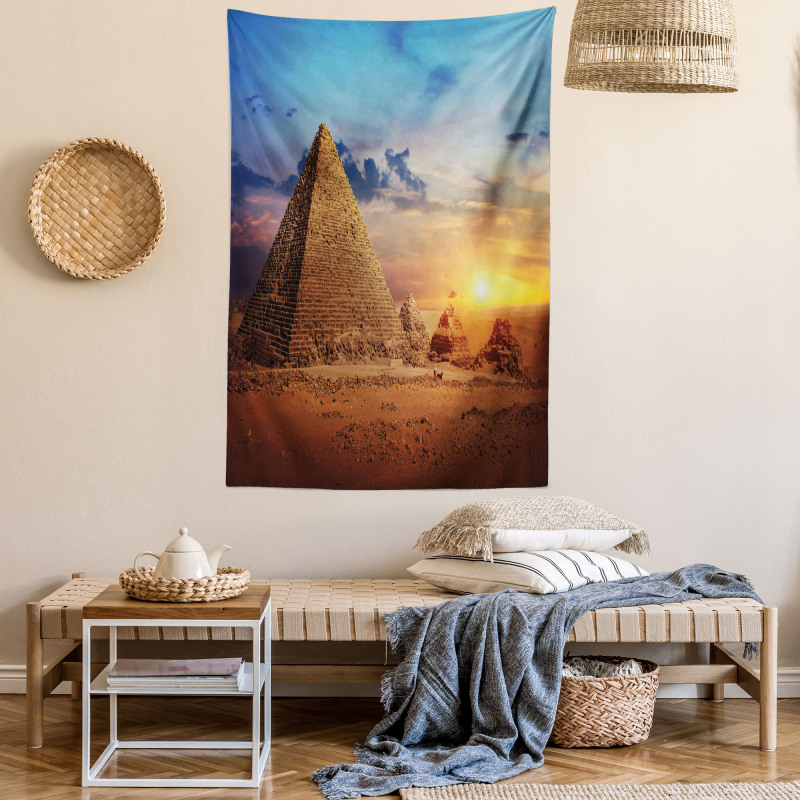 Desert and Pyramids Dusk Tapestry