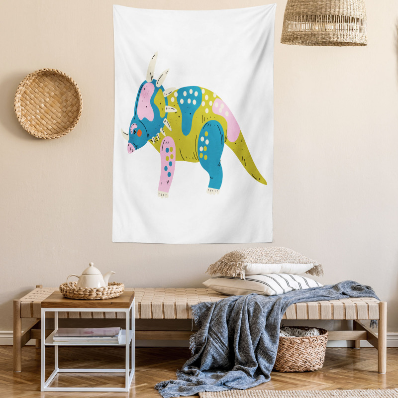 Prehistoric Animal Cartoon Tapestry