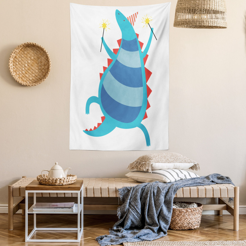 T-Rex Cartoony Art Nursery Tapestry