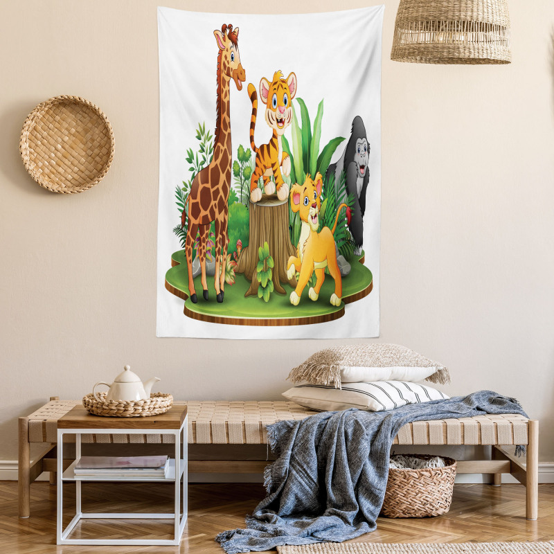 Colorful Forest Wildlife Tapestry