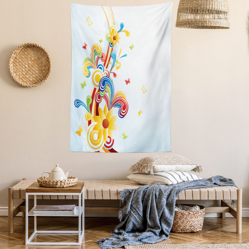 Funky Vertical Wave Tapestry