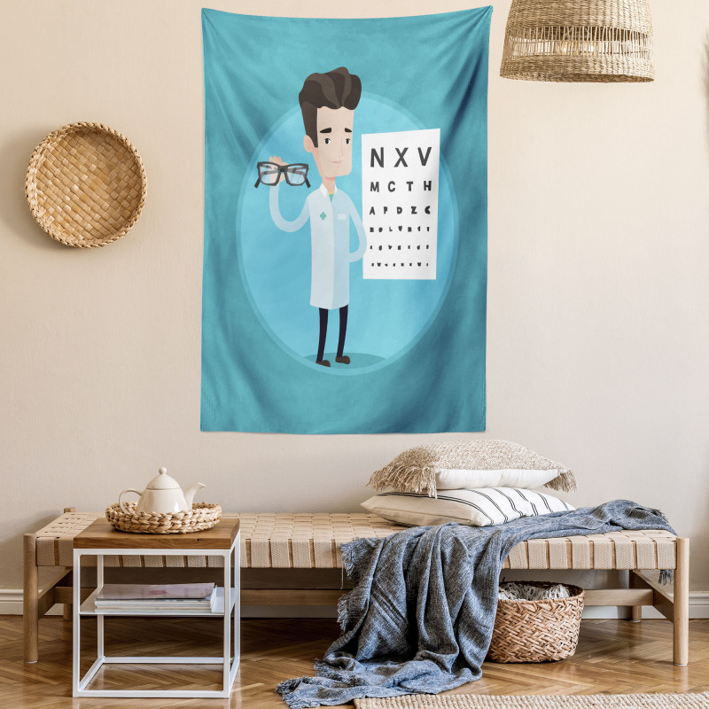 Doctor Holding Eyeglasses Tapestry