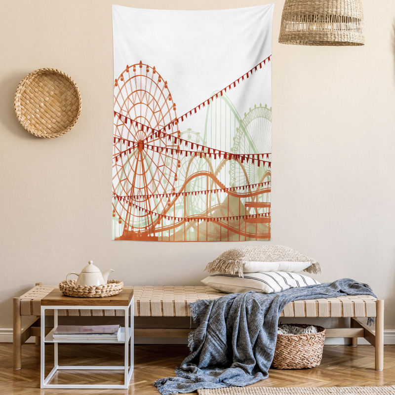 Silhouette Rides Flags Tapestry