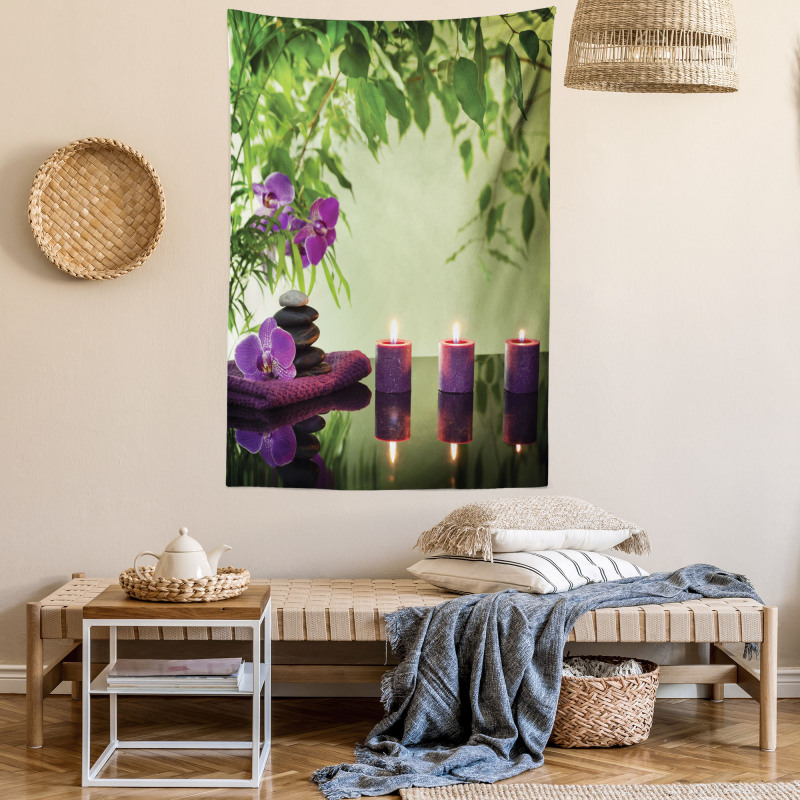 Spa Candles Orchids Bloom Tapestry