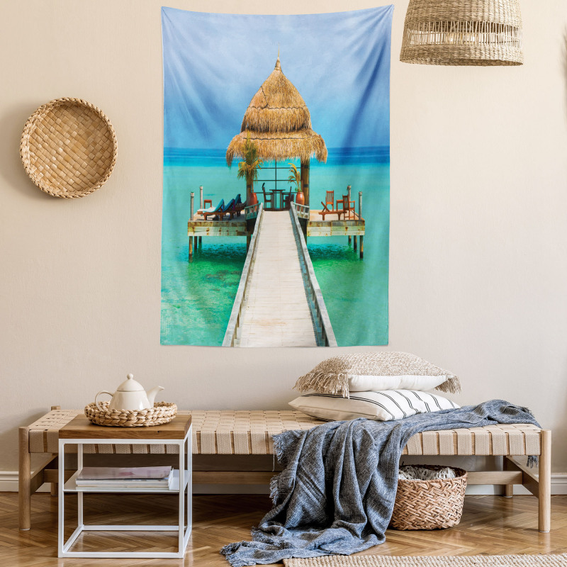 Maldives Beach Relaxation Tapestry