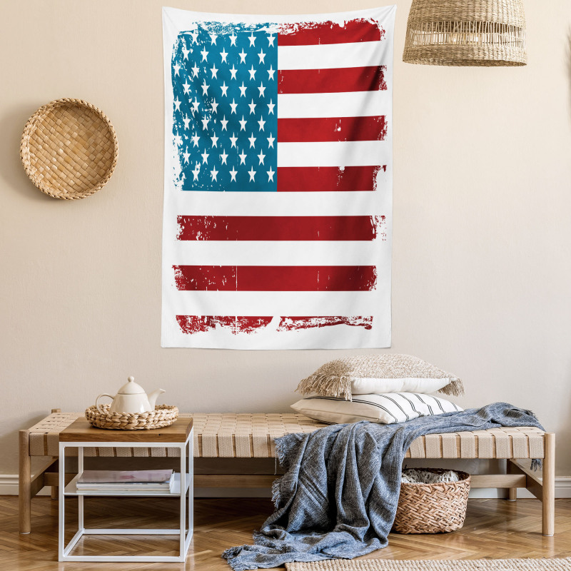 Grungy Old Glory USA Tapestry