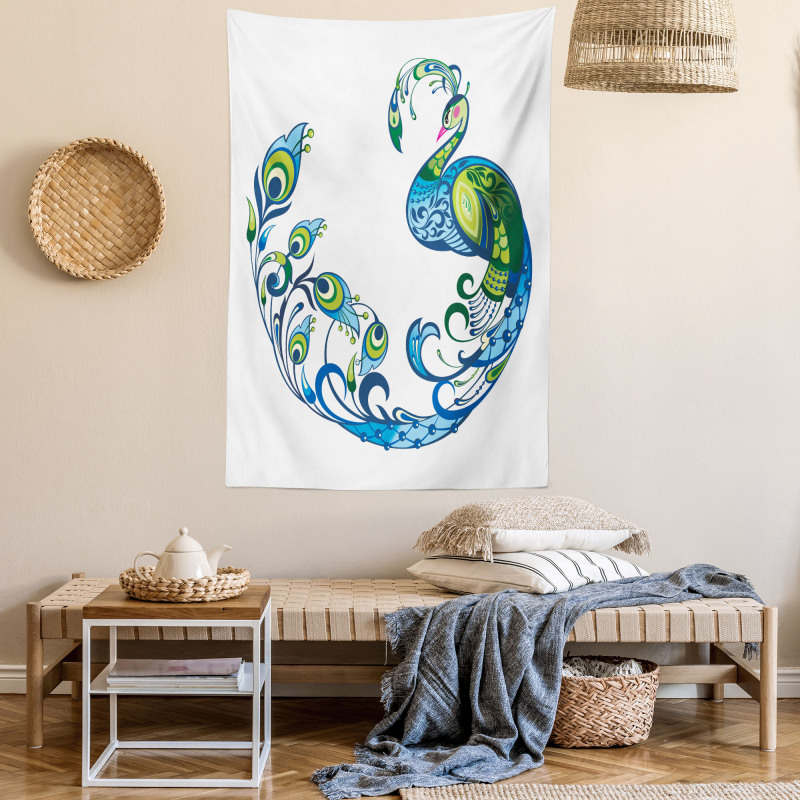 Colorful Peacock Tropic Tapestry