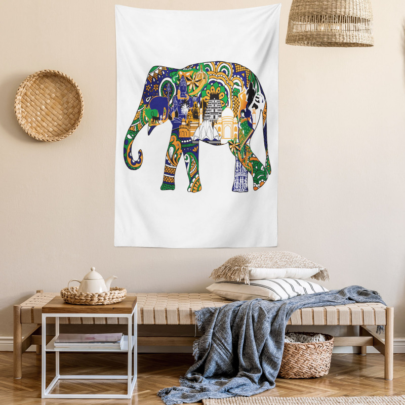 Elephant Asian Symbol Tapestry
