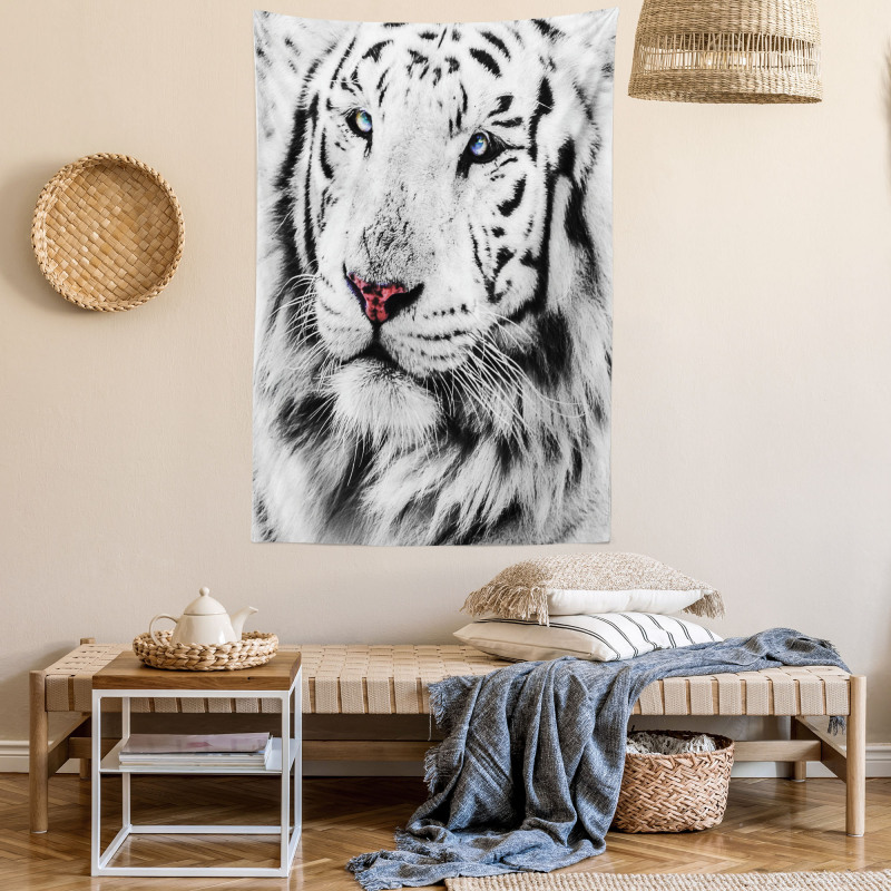 Winter White Tiger Tapestry