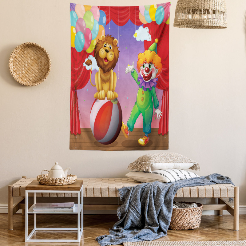 Lion Clown Performance Tapestry