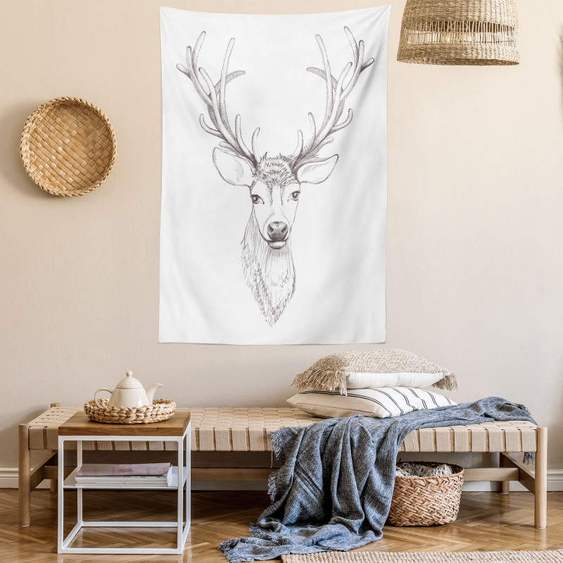 Sketch of Deer Head Tapestry