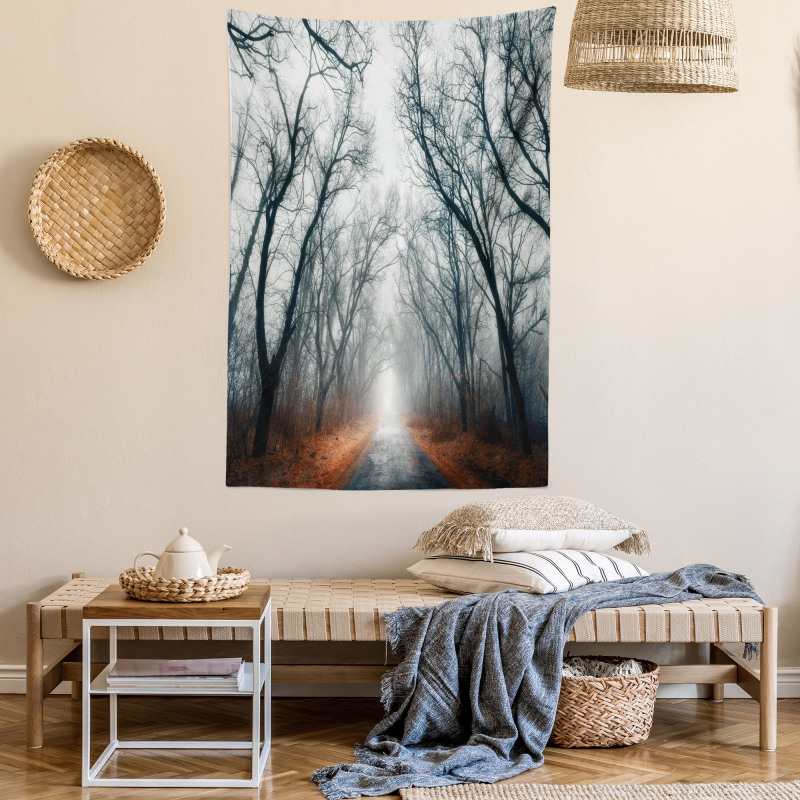 Autumn Sky and Leaves Tapestry