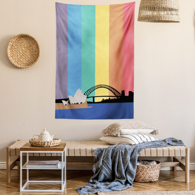 Sydney Building on Rainbow Tapestry