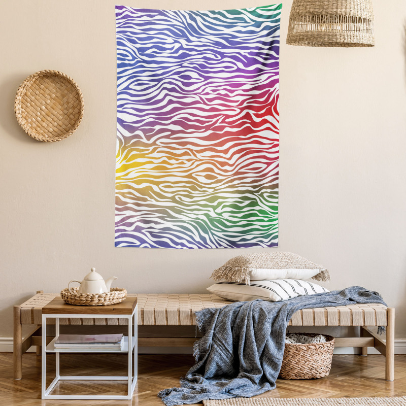 Abstract Zebra Skin Tapestry