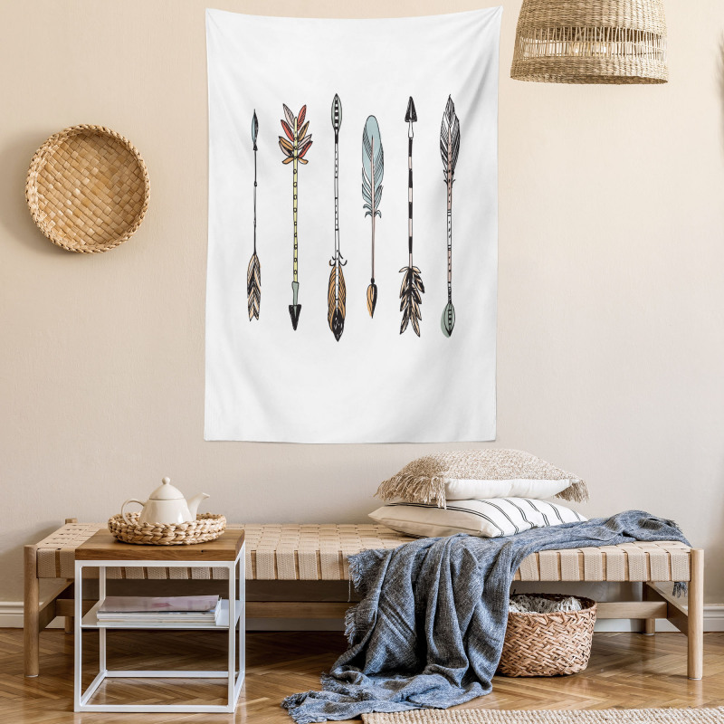 Tribal Arrows Drawn by Hand Tapestry