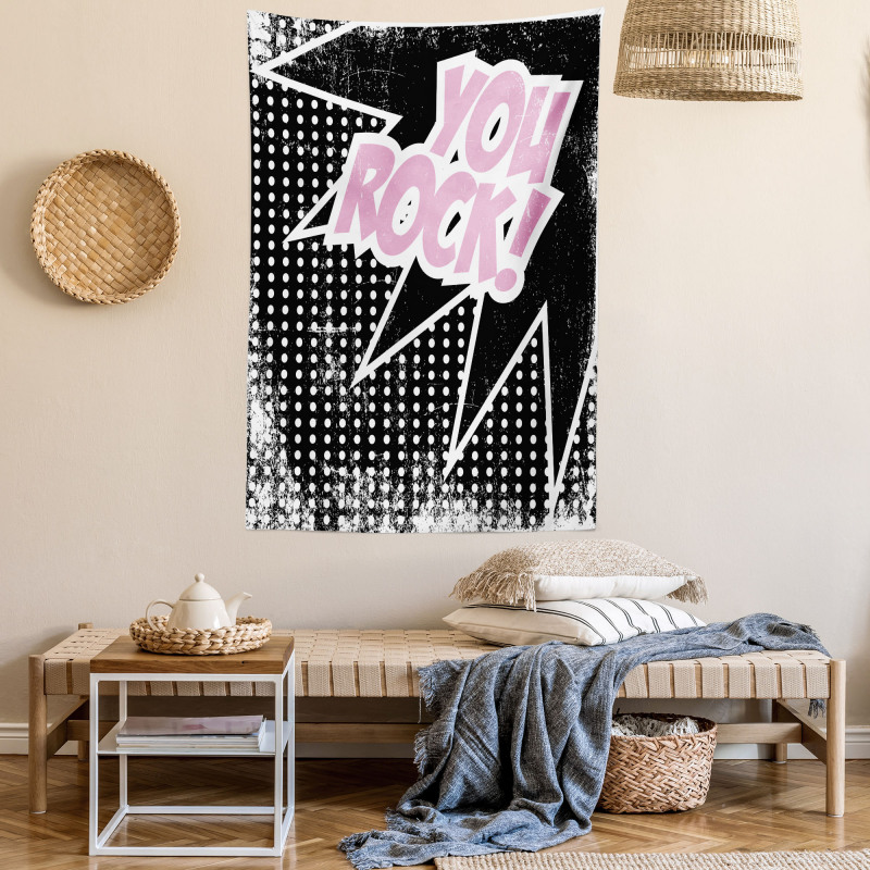 Halftone Style Text Bubble Tapestry