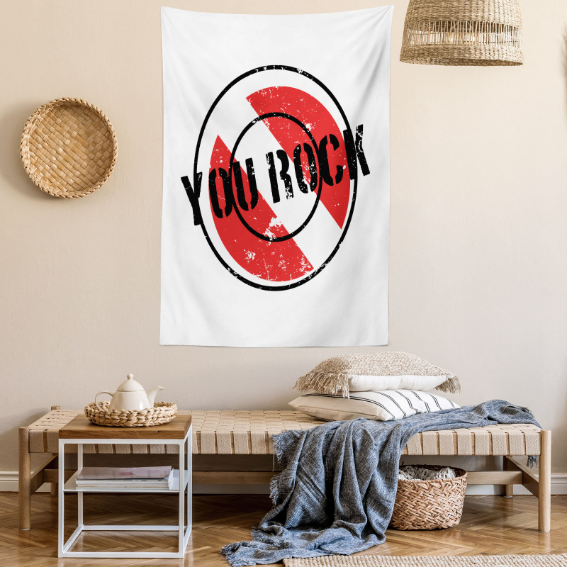 Grunge Look Stamp Graphic Tapestry