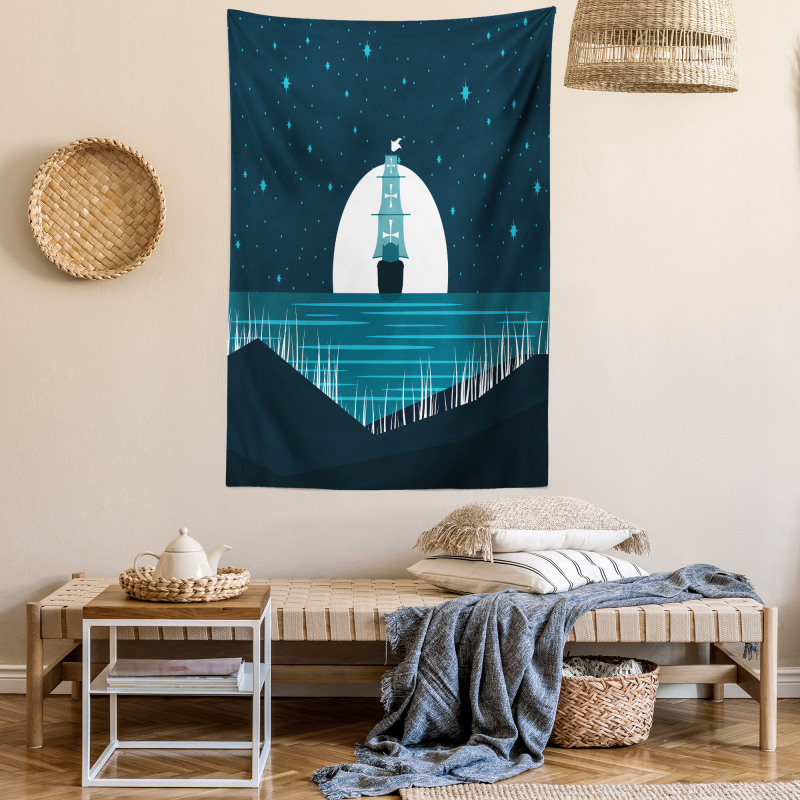 Moonlight on Water Ship Tapestry