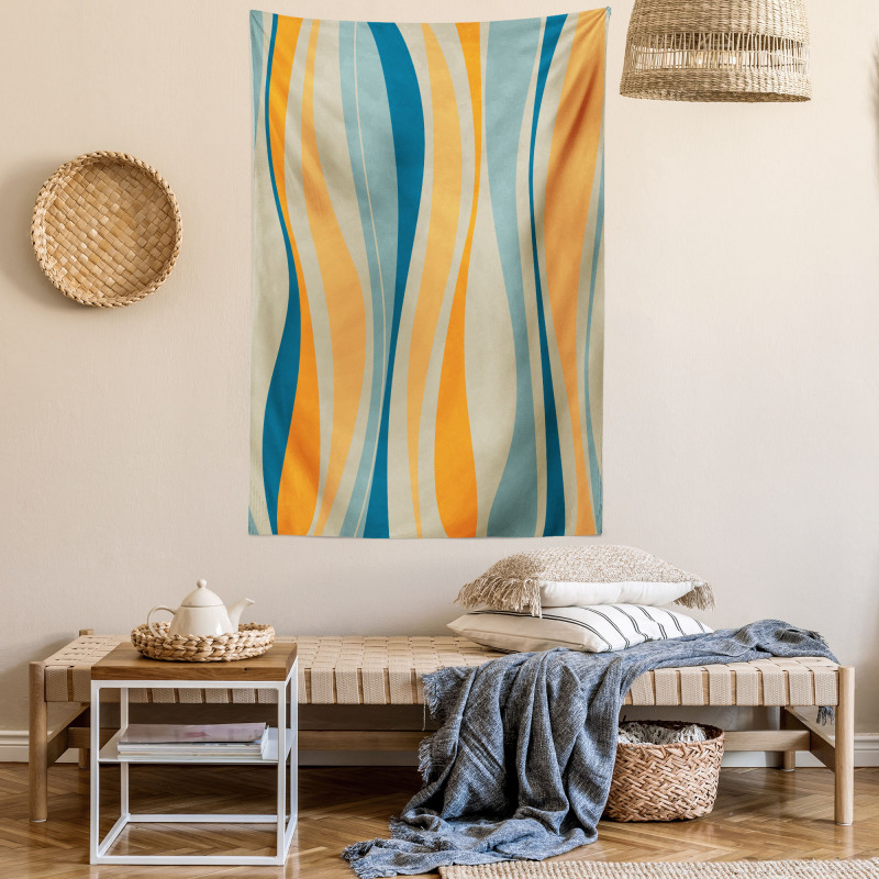 Retro Vibrant Stripes Tapestry