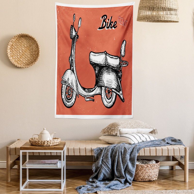 Scooter Bicycle Sign Tapestry