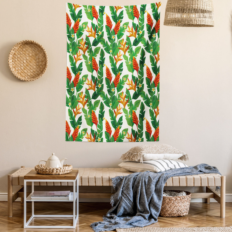 Vibrant Banana Leaves Art Tapestry