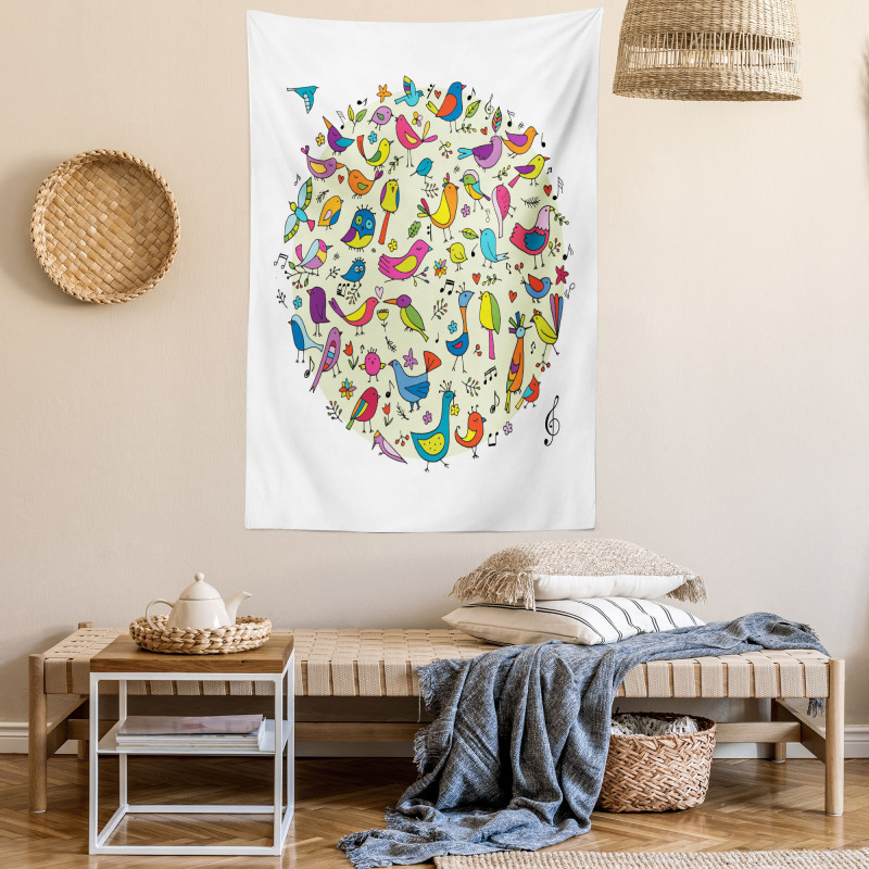 Vivid Little Birds Tapestry