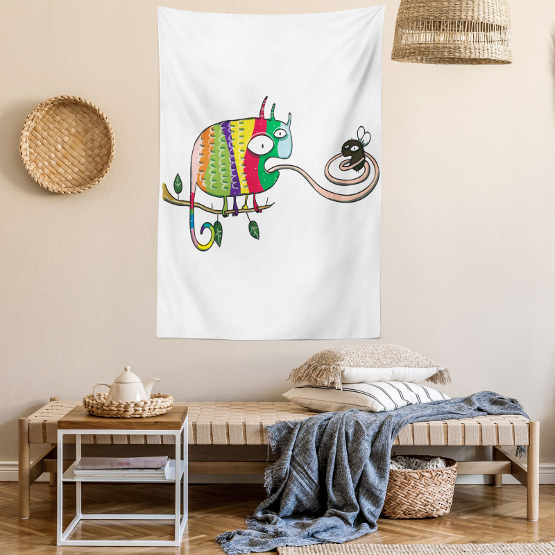 Chameleon on Branch Tapestry