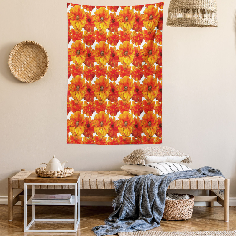 Antique Bohemian Poppies Tapestry