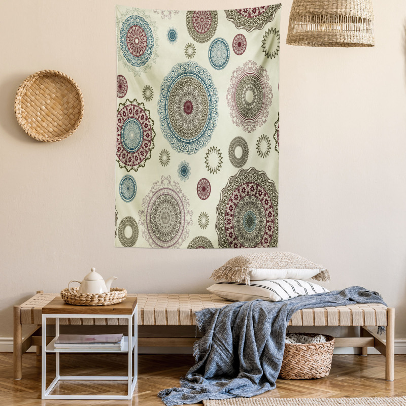 Oriental Round Motifs Tapestry