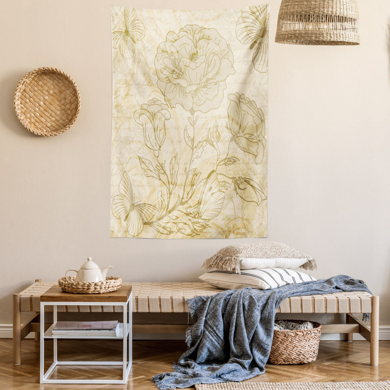 Roses and Butterflies Tapestry