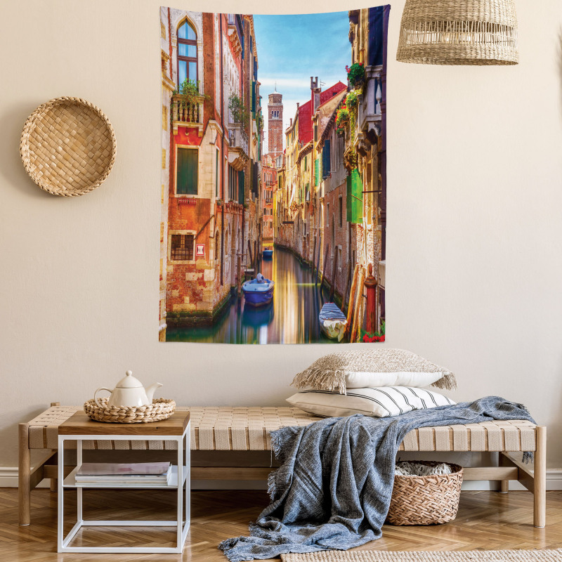 Venice Canal Cityscape Tapestry