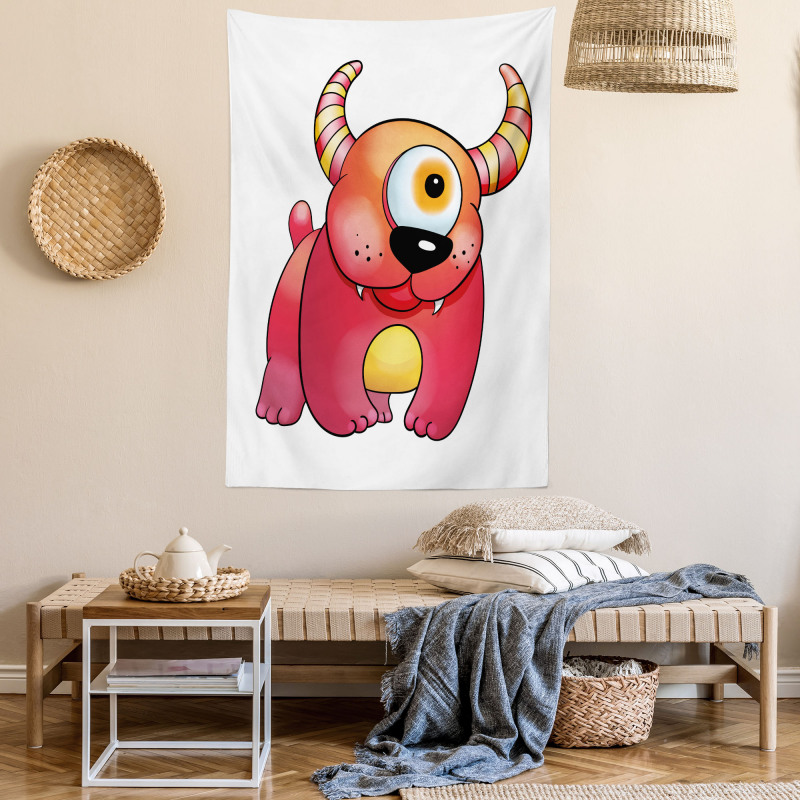 Bizarre Creature with Horns Tapestry