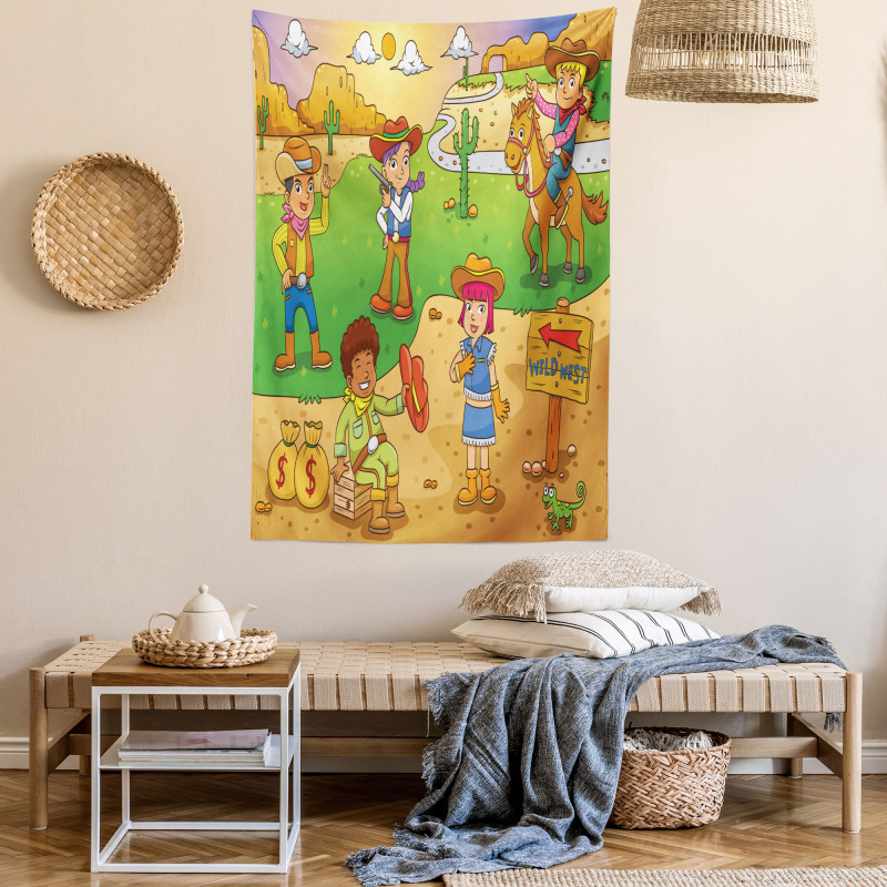 Wild West Cowboy Kids Tapestry