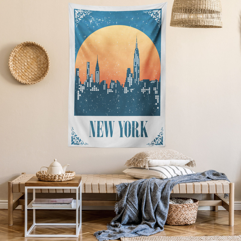 New York City at Sunset Tapestry