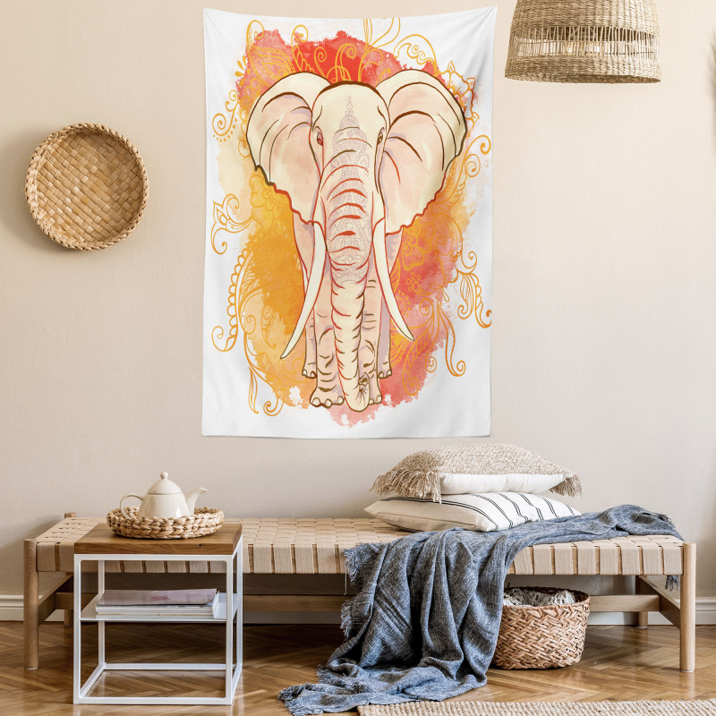 Eastern Elephant Pattern Tapestry
