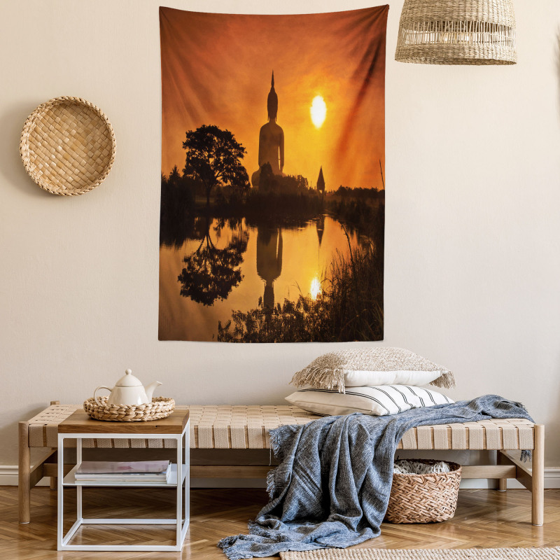 River Sunset Thai Culture Tapestry