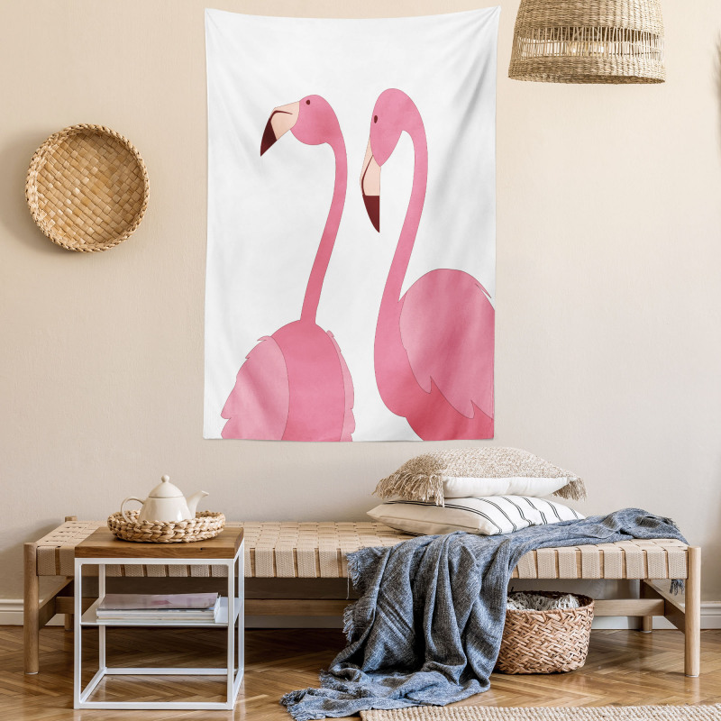 Exotic Pink Birds Animals Tapestry