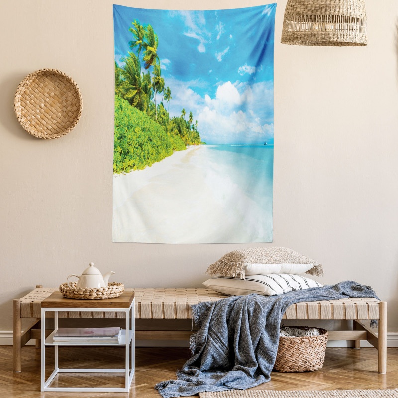 Beach Sea Exotic Palms Tapestry