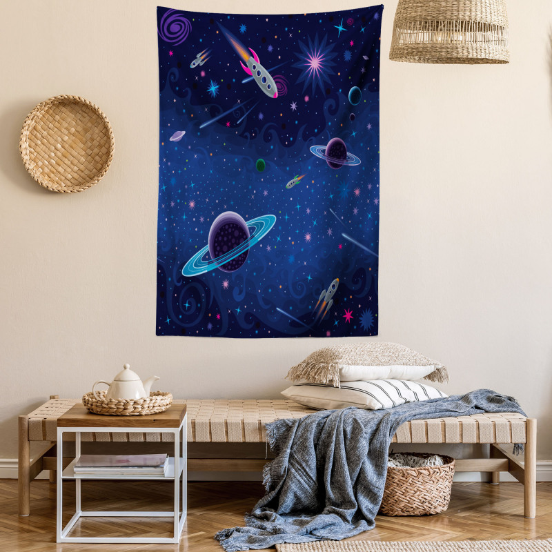Orbit Rocket Galaxy Tapestry