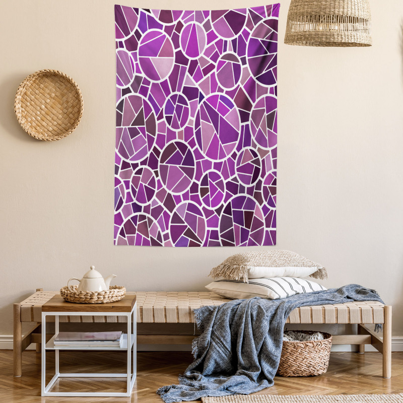 Purple Color Palette Motif Tapestry