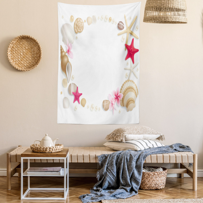 Seashells Flower Star Tapestry