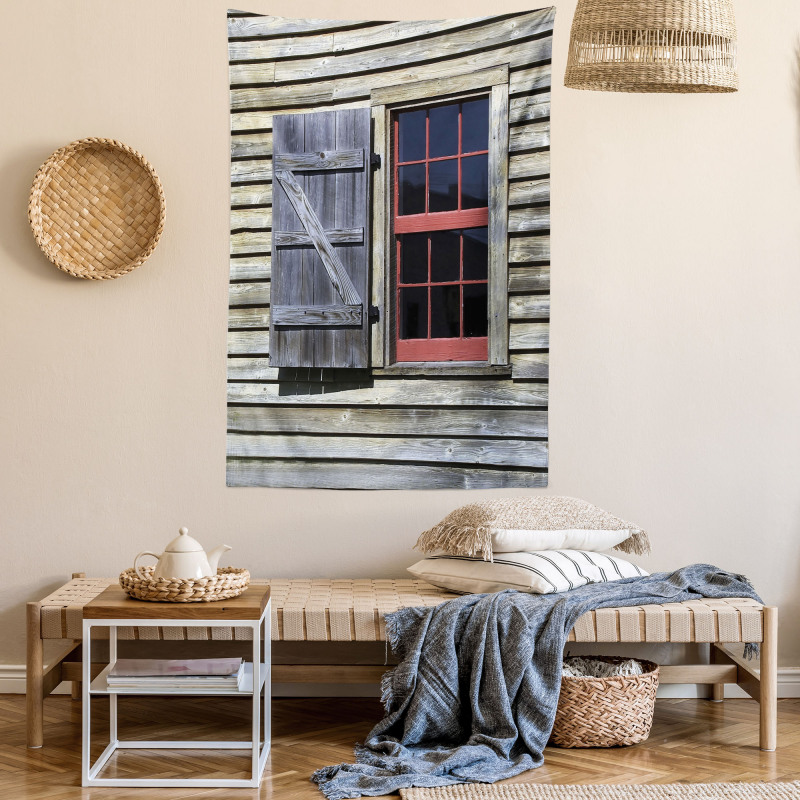 Village Cottage Shutter Tapestry