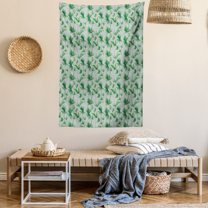 Scattered Palm Leaves Design Tapestry